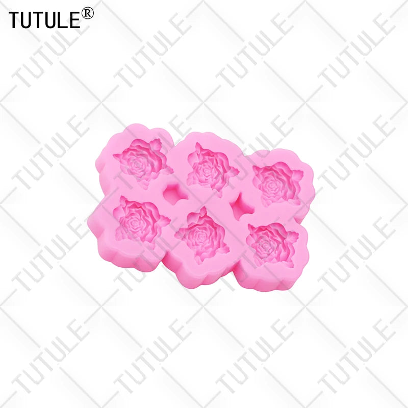 Peony Flower DIY Resin Phone Case Clay Mold 3D Peony Flower Resin Accessories Silicone Molds Flower Chocolate Fudge Cake Mold