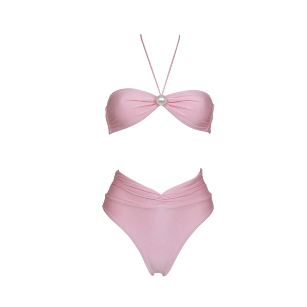 High Waist Bikinis 2025 Sexy Women Swimsuit Swimwear Female Bikini Set Bandeau Biquini Bathing Suit Swimming Suits Beachwear