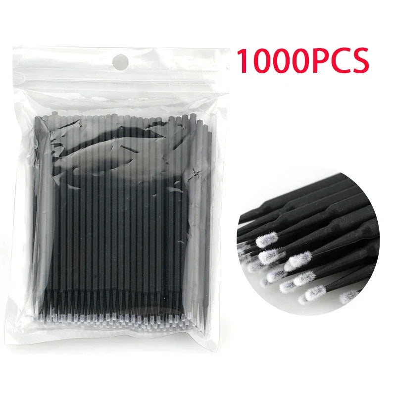 500/1000PCS Eyelash Brushes Crystal Swab Microbrushes Eyelash Extension Brush Grafting Lash Removing Applicators Makeup Tool