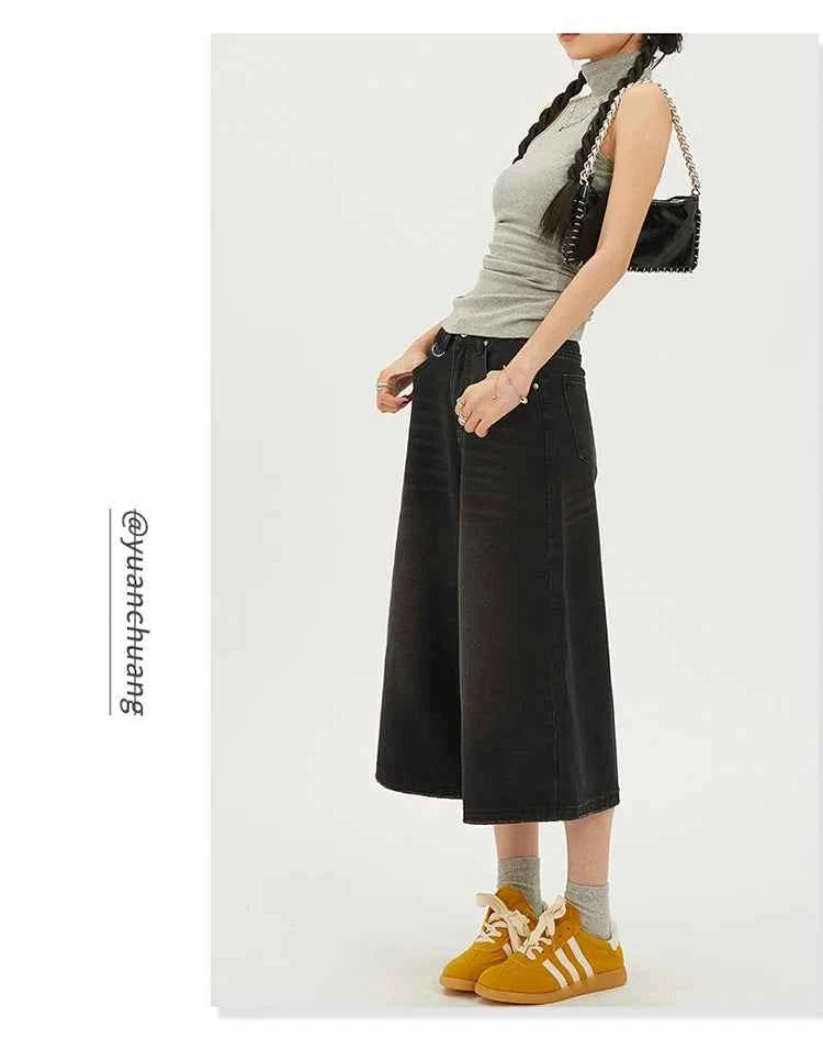 Fashion Harajuku Vintage High Waist 2000S Blue Denim Shorts Women's Casual Loose Fit Y2K Punk Streetwear Style Baggy Shorts