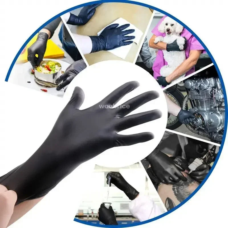 Disposable Nitrile Black Gloves Washing Xl Tableware Latex Free PVC Gloves Housework Car Industry Gardening Pet Cooking Tools