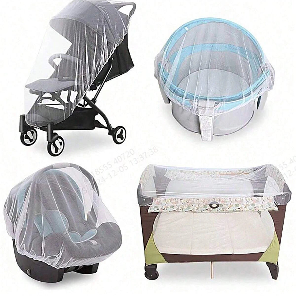Baby Stroller 360 ° Full-Cover Mosquito Net for Baby Strollers; Universal Encrypted Anti-Mosquito Net for Strollers; Portable Insect-Proof and Light-Blocking Large Mosquito Protection Net Cover.