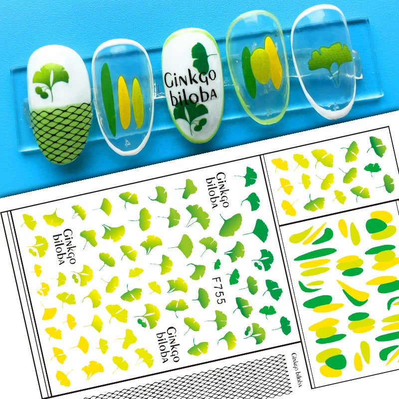3D Dandelion Peach Blossom Maple Leaf Nail Sticker Nail Art Decoration Color Flower Nail Decal Nail Art Supplies Nail Parts