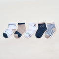 5 Pairs Summer Cotton Socks for Boy Girl Cute Cartoon Thin Breathable Baby Middle Tube Socks Fashion Stripe Kids Socks 0-3 Years