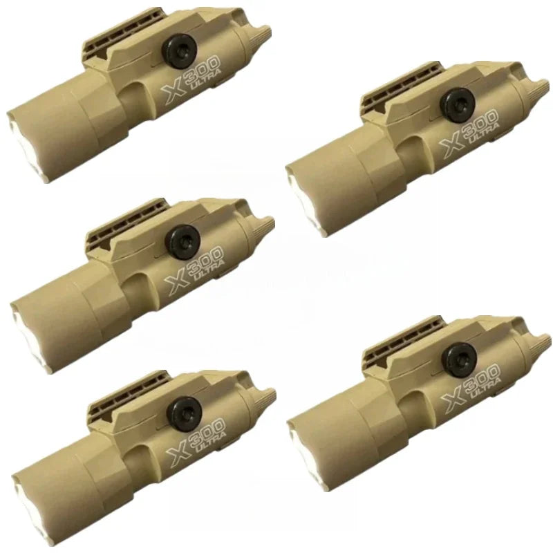 Beige 5PCS Color Tactical Rail Light for Airsoft – Compact 21mm Mount