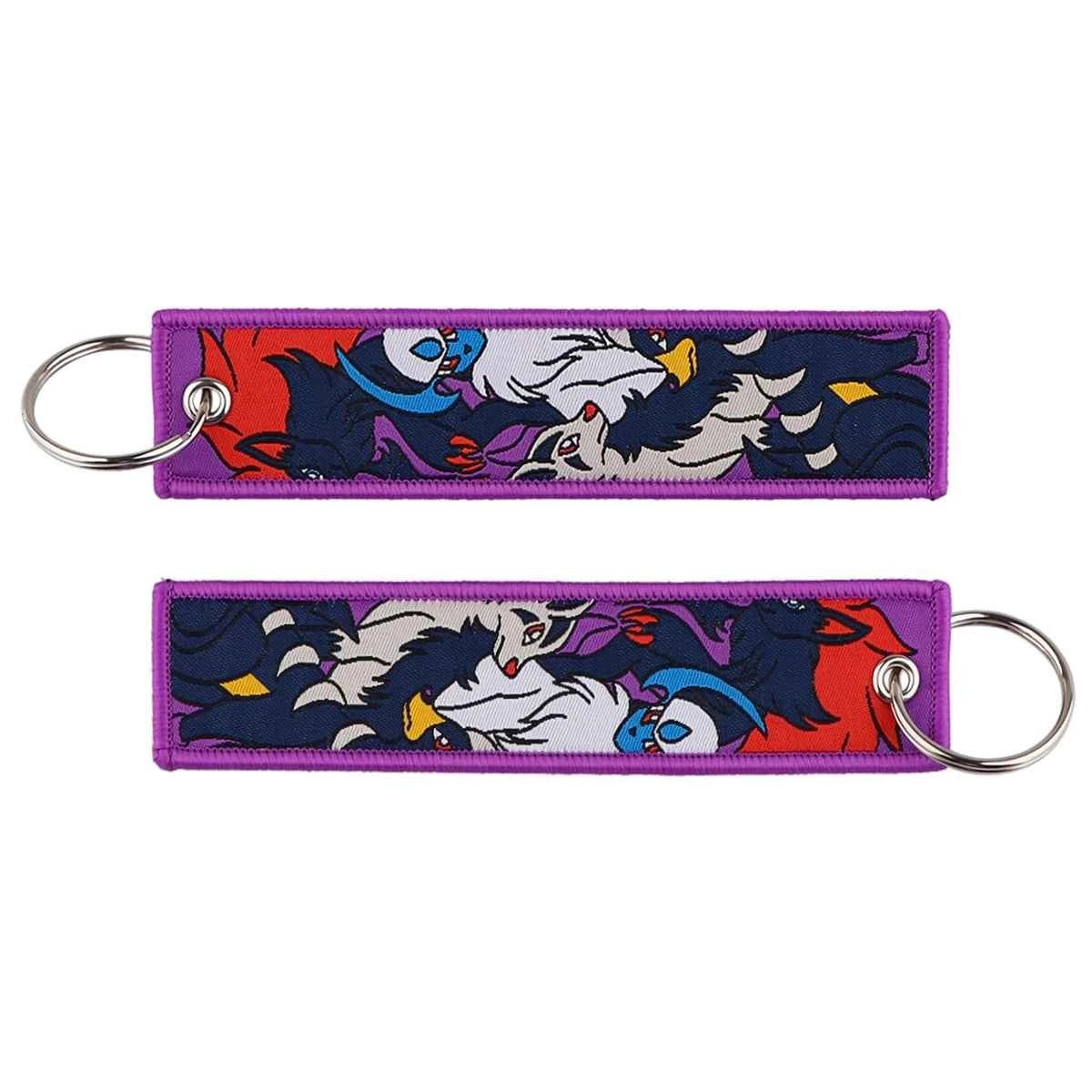 Anime Cute Animal Jet Tag Embroidery Keys Tag Women Keyring Cartoon Car Keys Fashion Jewelry Accessories Kids Gifts 1PCS