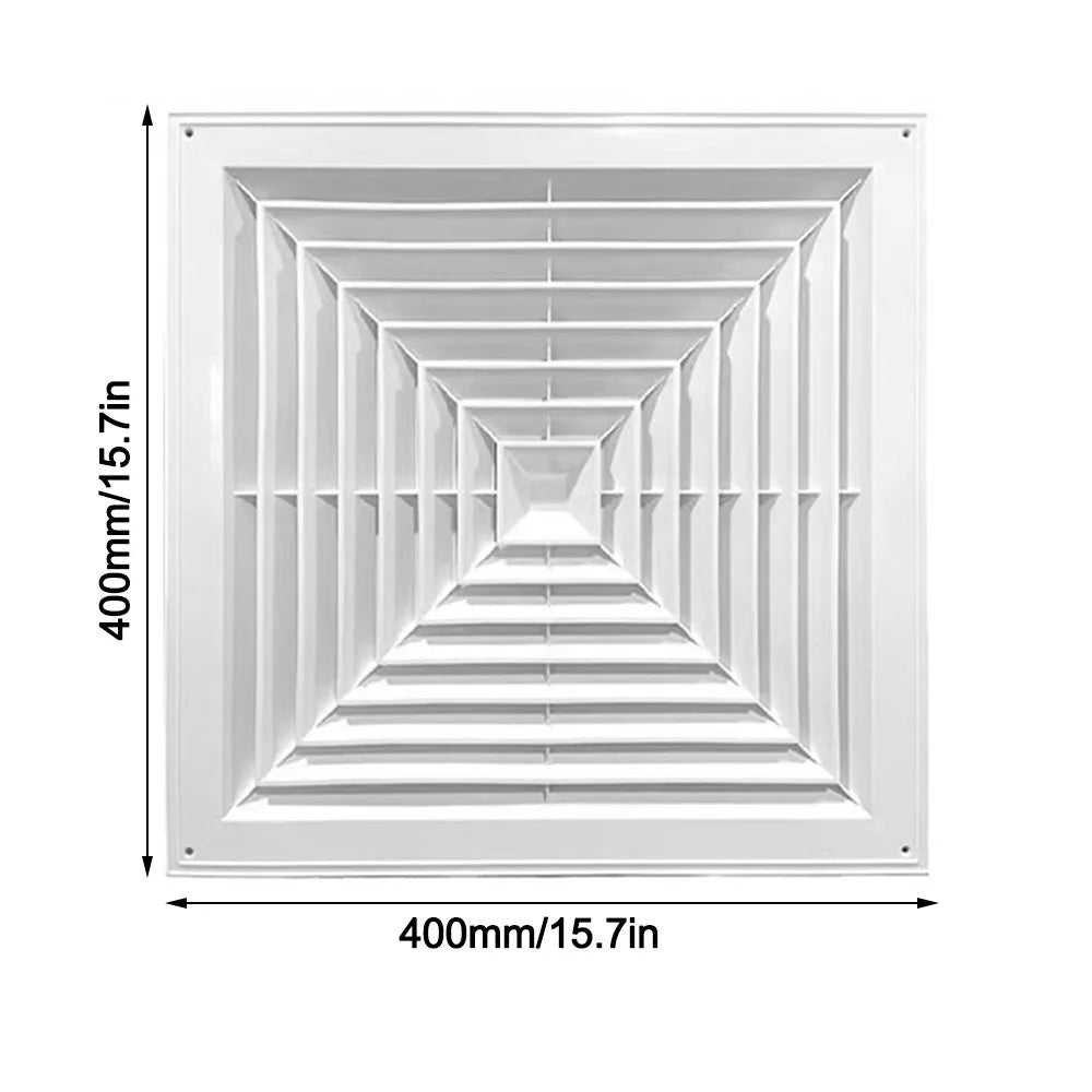 New Plastic Air Vent Grille With Flaps Square Duct Heating Vents Silent Operation White Exhaust Fan Cover Ceiling Mount