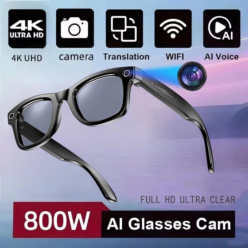 Change color Color AI Smart Camera Glasses With 4K Photo And Video Recording