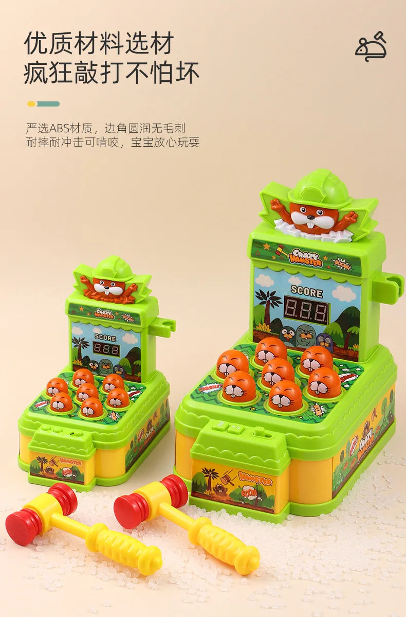 Whack A Mole Challenge Scoring Party Games Toys Electric Two Person Battle Table Games with Lights Music Cartoon Desktop Toys