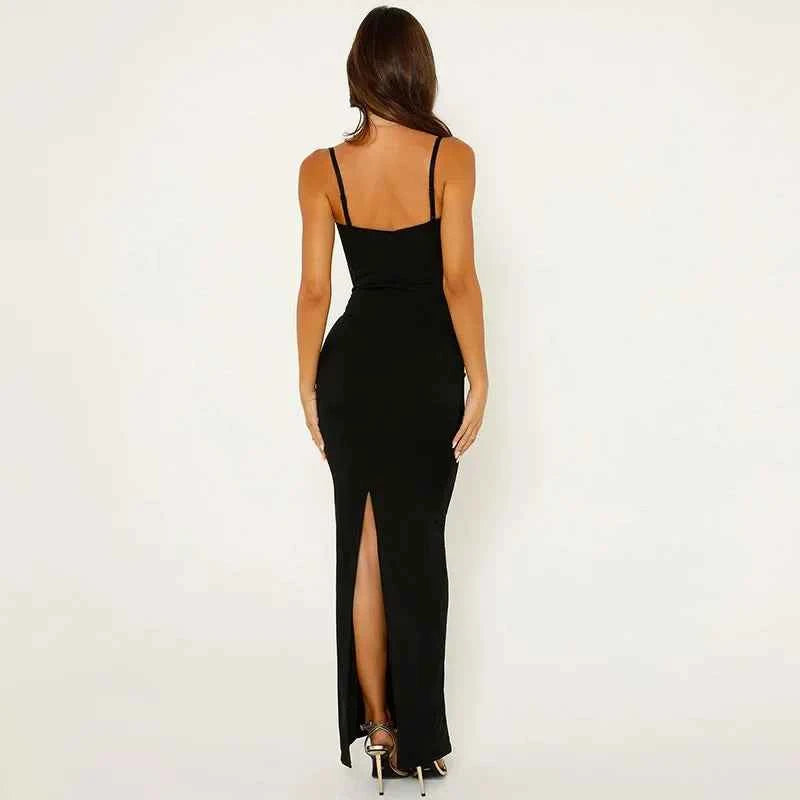 Lace Trim Sexy Backless Party Club Birthday Maxi Y2K Dress for Women Summer 2026 Sleeveless Bodycon Split Long Dresses Outfits