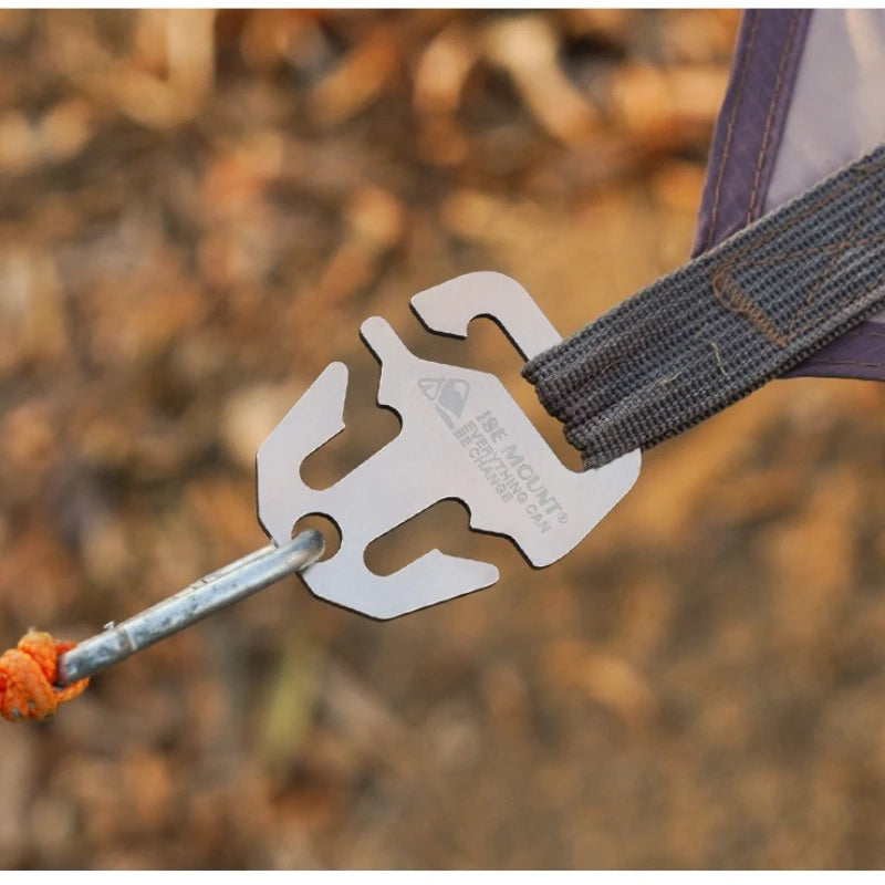 1pc outdoor stainless steel tent fixed buckle for camping accessories, quick installation hook rope lock, safe and reliable.