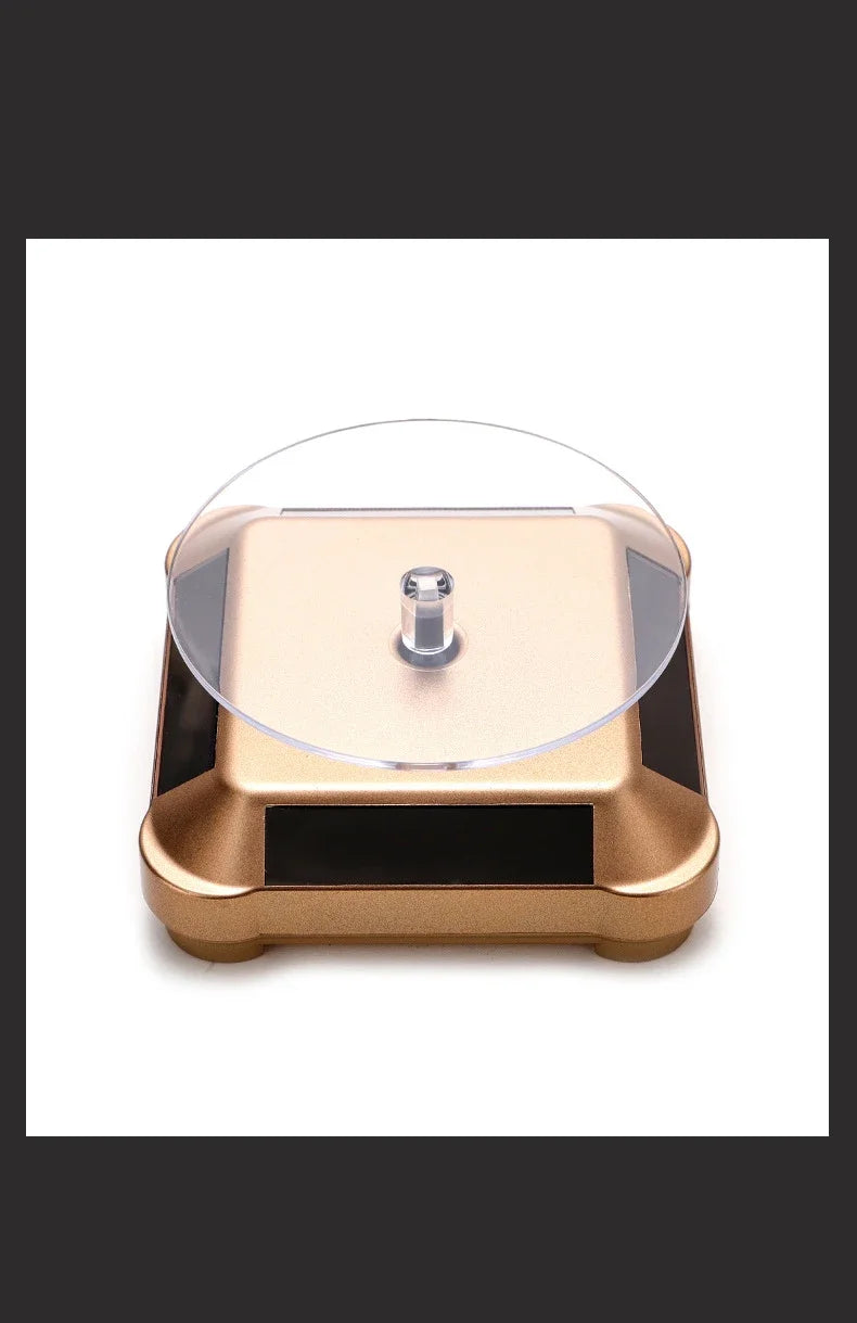 Solar Showcase 360 Automatic Rotating Turntable Jewelry Organizer Jade Ware Necklace Bracelet Watch Phone Display Stand