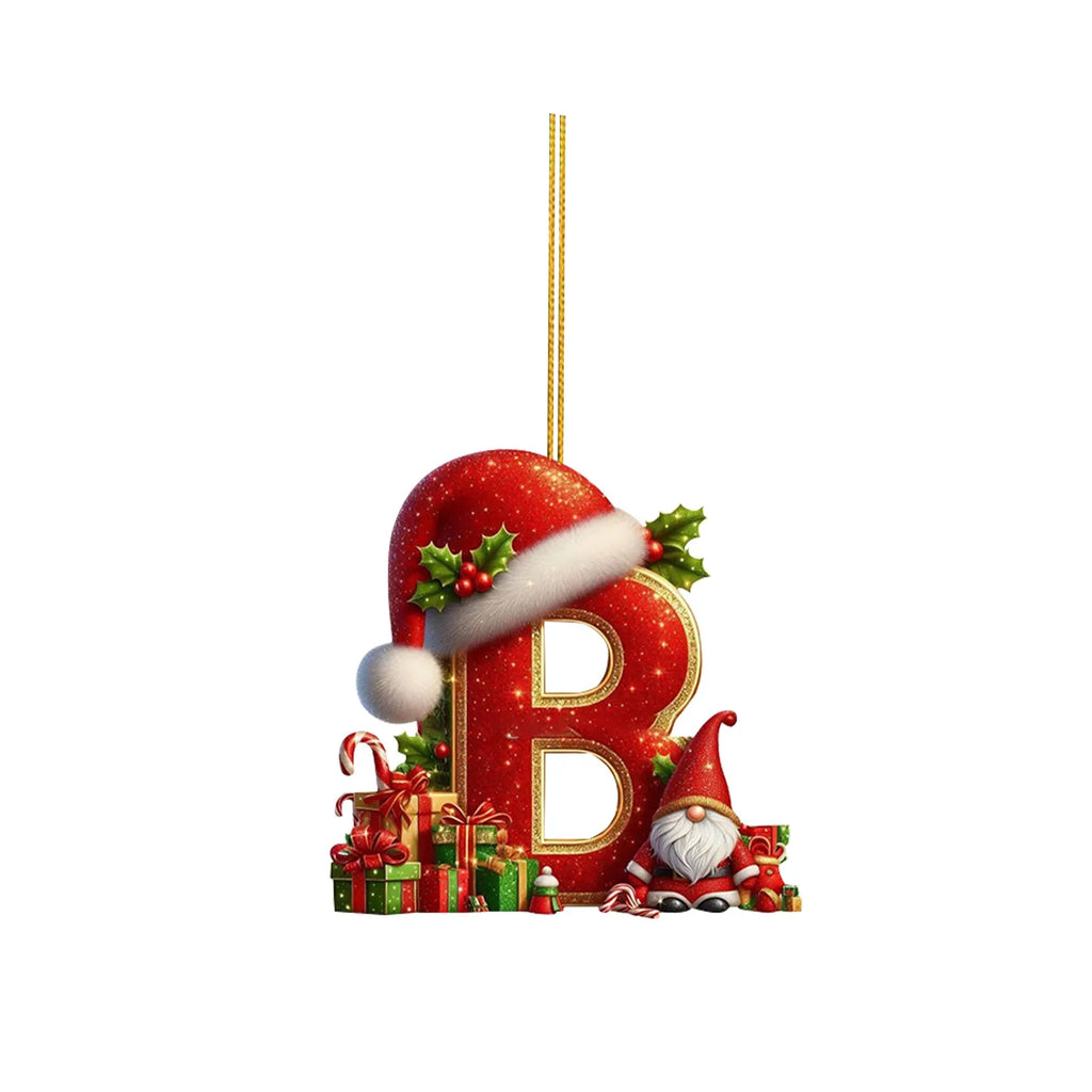 2D Home Decorations Ornaments 26 Letter Pendant For Christmas Tree Decor Christmas Ornaments Acrylic Flat Christmas Tree