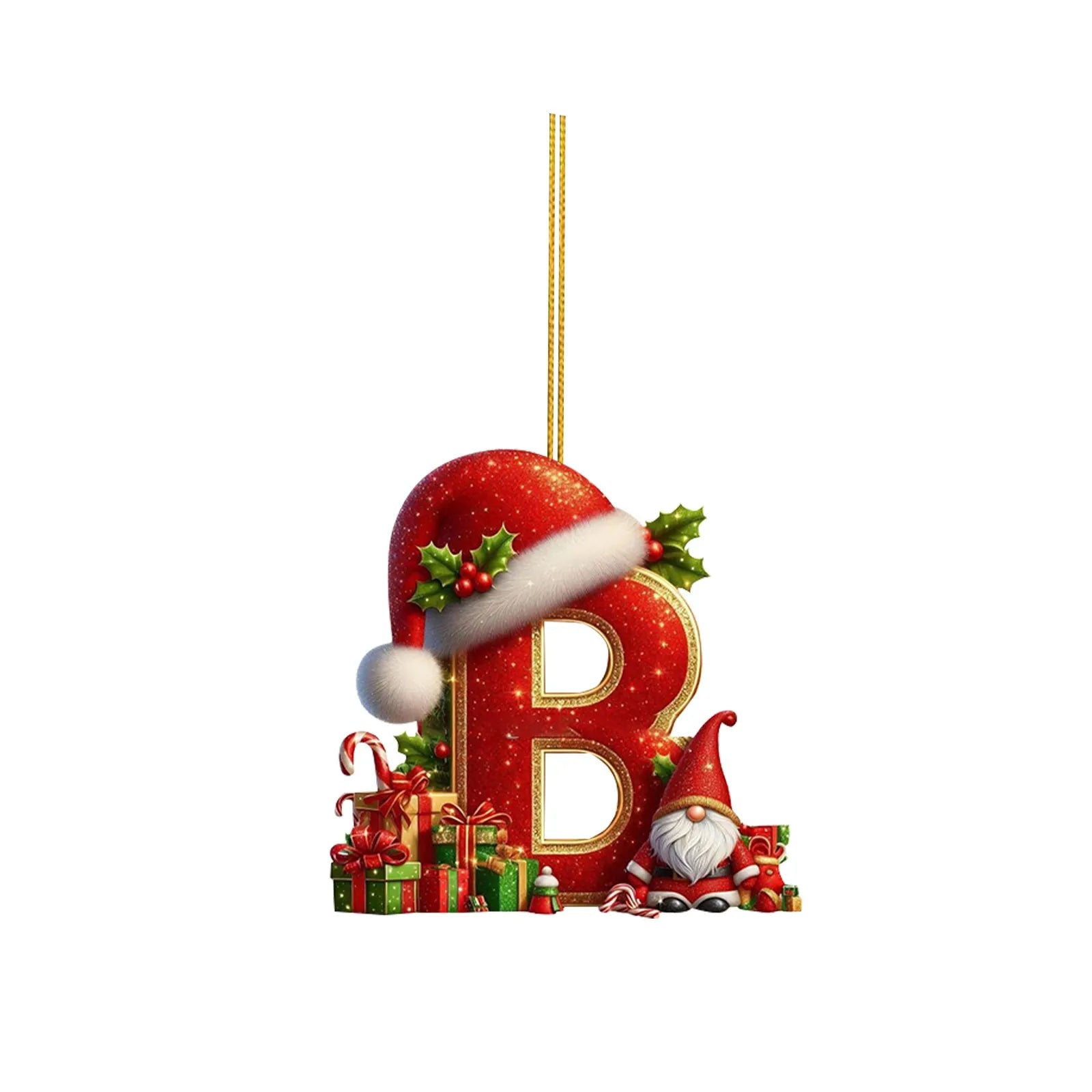 2D Home Decorations Ornaments 26 Letter Pendant For Christmas Tree Decor Christmas Ornaments Acrylic Flat Christmas Tree