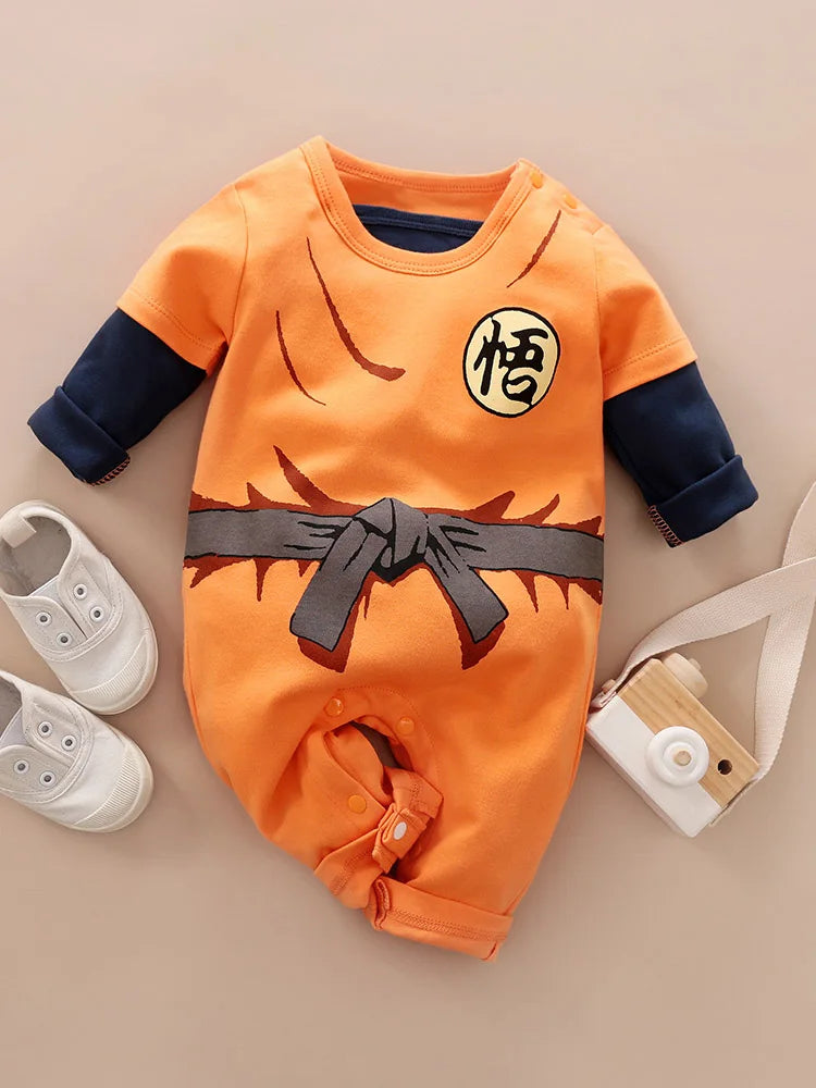 Spring And Autumn Neonatal Costume Role Play Anime Style Cool Cotton Comfortable Soft Girl Boy Long Sleeved Baby Bodysuit