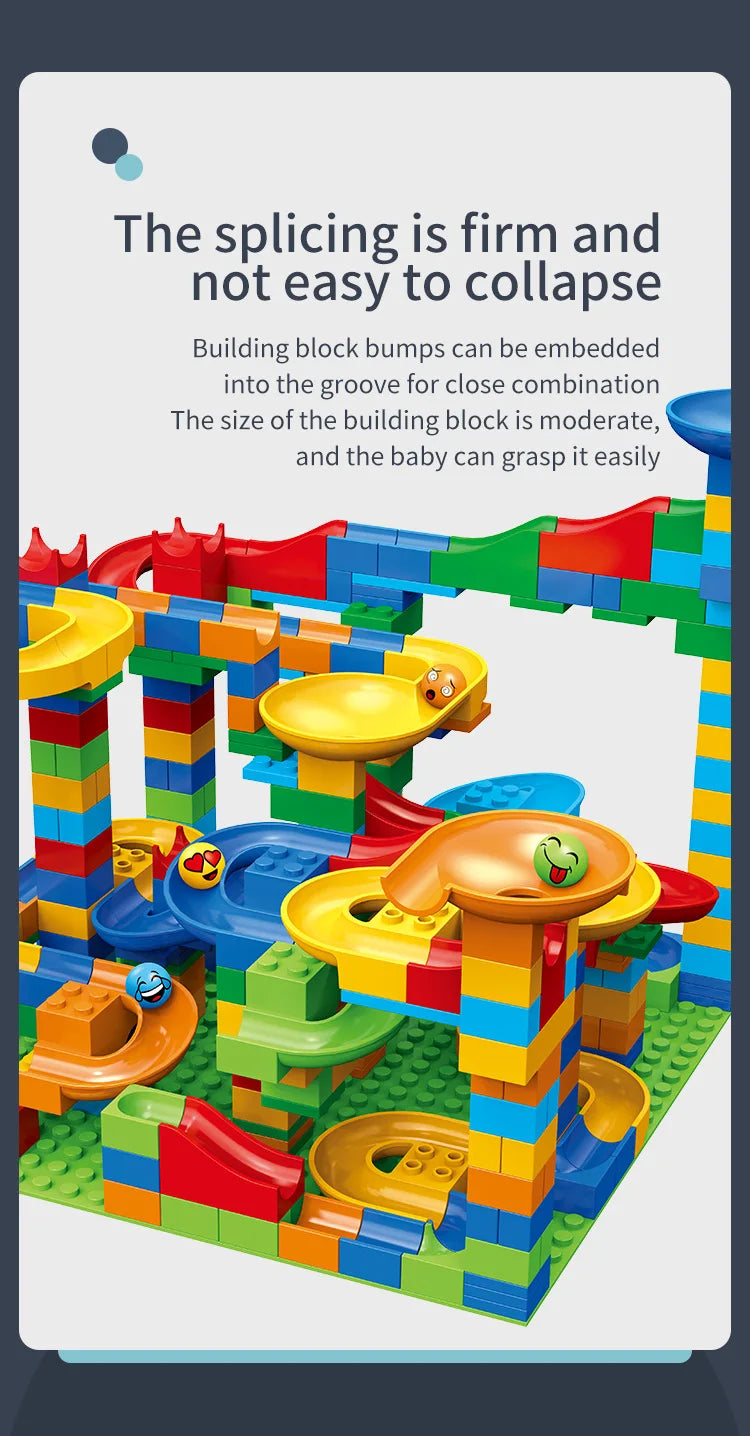 84-504PCS Marble Race Run Blocks Maze Ball Track Toy Compatible city Building Blocks Funnel Slide Blocks Toys DIY Bricks Toys