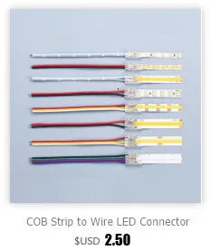 COB Strip to Wire LED Connectors 5 8 10mm Connection Solderless Extension For CCT FCOB RGB LED Strip Lights 2 3 4 Pin Connector