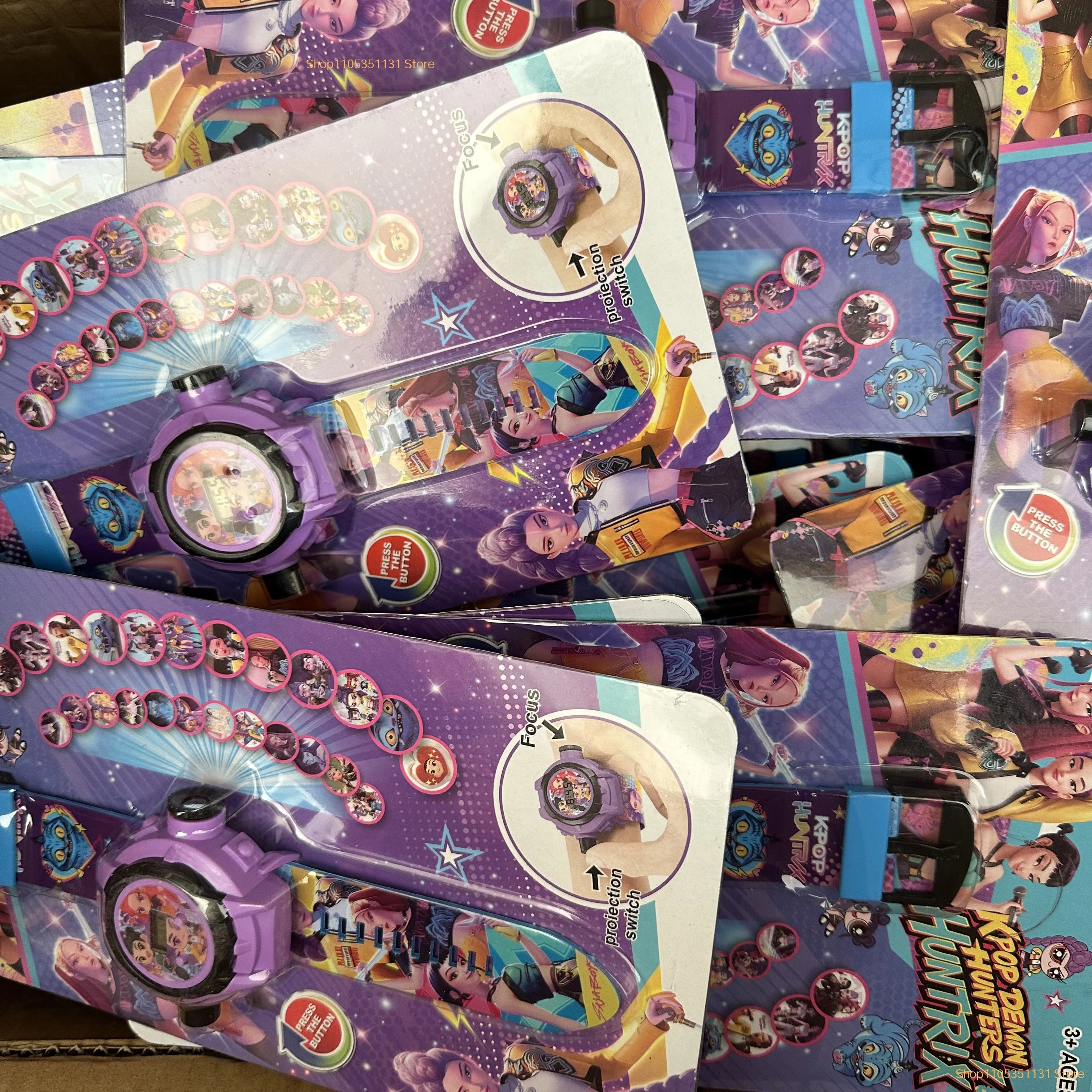 Kids Projection Watch 24 Images Cartoon Digital Electronic Wristwatch Multifunctional Toy Watch for Fans Birthday Party Favors