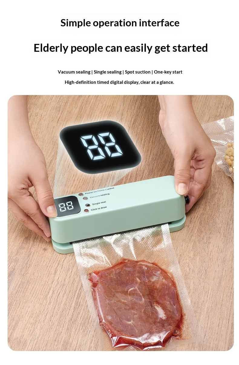HOMEFISH Mini Wireless Rechargeable Vacuum Sealing Machine Household Food Bag Plastic Sealing Kitchen Packaging Device