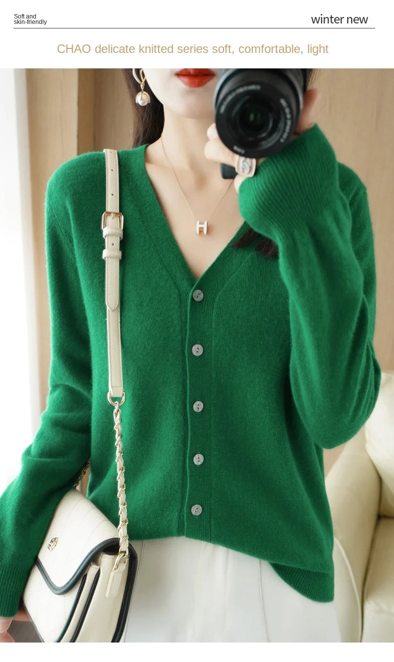 Women Cardigans 2025 Autumn Winter Single Breasted Knitwears Long Sleeve Warm Knit Cardigan Korean Fashion Spring casual Sweater