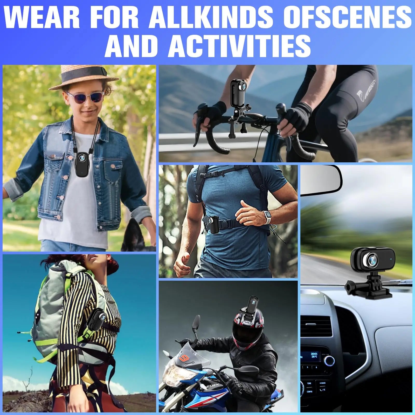 4K Mini Thumb Sports Camera Magnetic Pocket Action Pet Camera  Wearable Bodycam Miniature Waterproof Motorcycle Helmet Camcorder