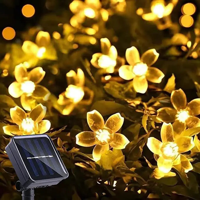 Solar Garden Lights Outdoor Solar Flower String Lights Solar Outdoor Lights Waterproof  Flower Lights Garden Decoration Outdoor