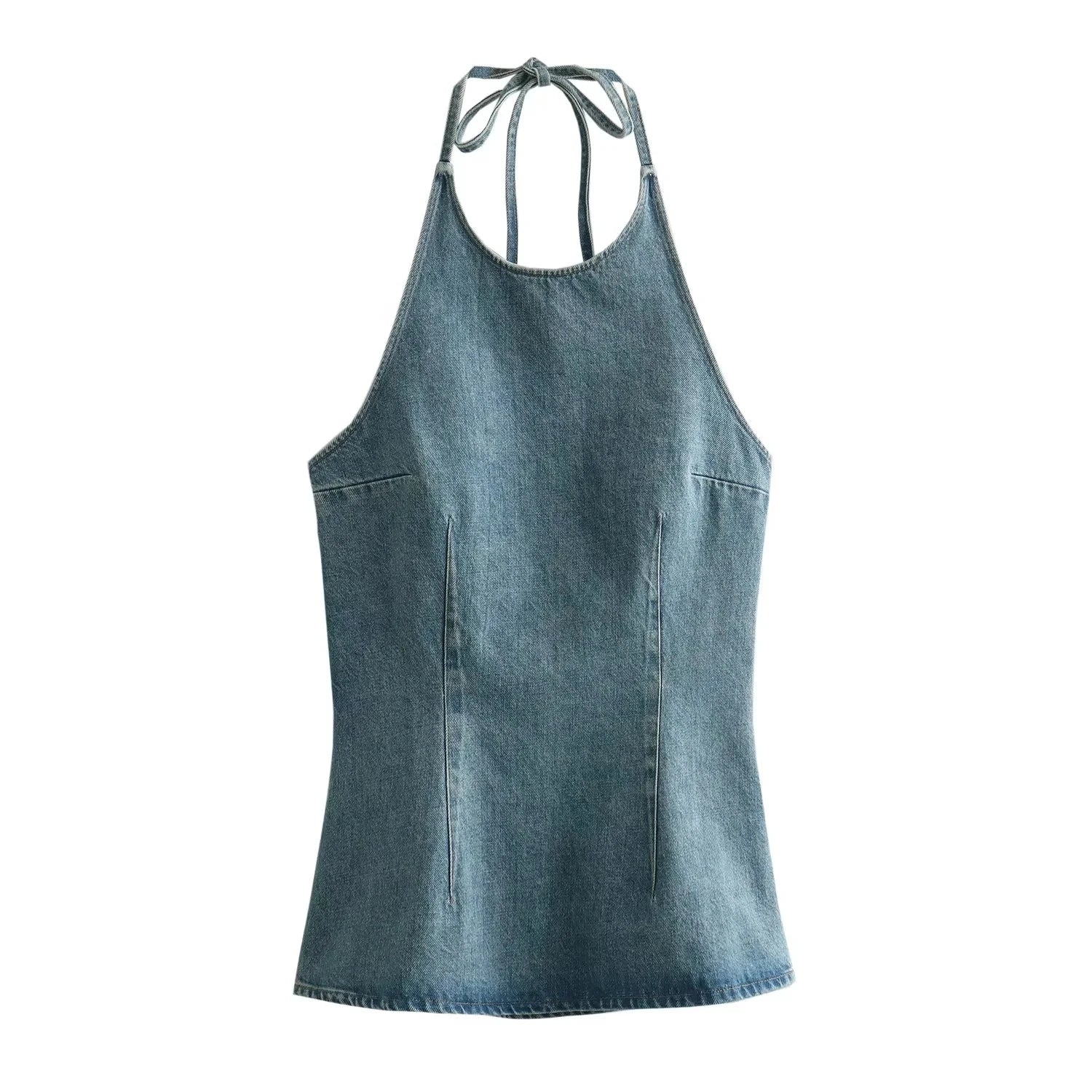 Faionable Versatile Women's Denim Vest S4290 Sexy Top for All Seasons Spring Summer Autumn Winter by WMDR