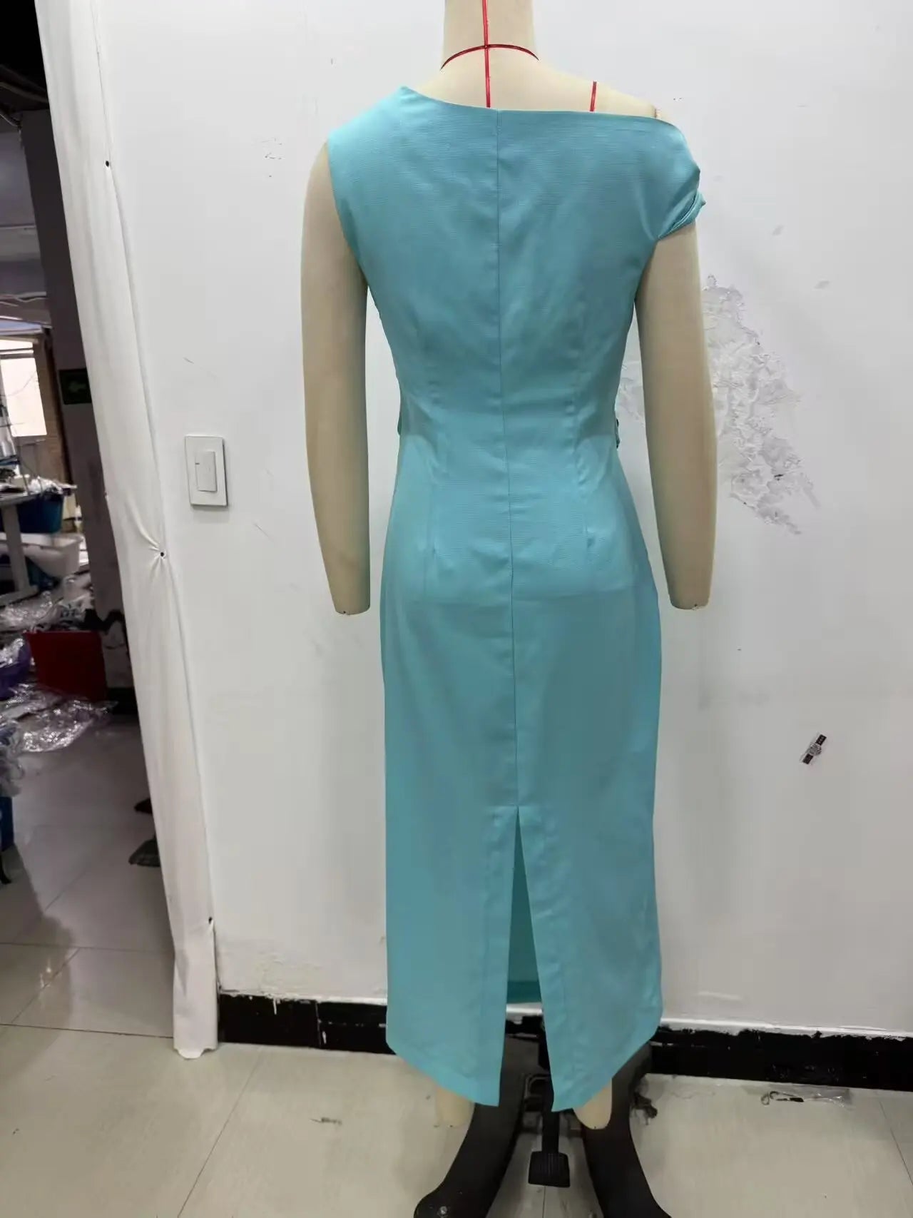 HH Woman's Summer Sexy Fashion Long Dress Solid Sleeveless Asymmetry Dresses Female Holiday Style Slit Slim Chic Dress