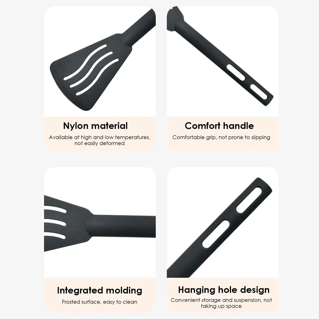 Kitchen Tool Set Nylon Cooking Tools Set Sturdy Cutlery Kit With Non-Stick Spatulas Comfortable Handle Cookware Accessories