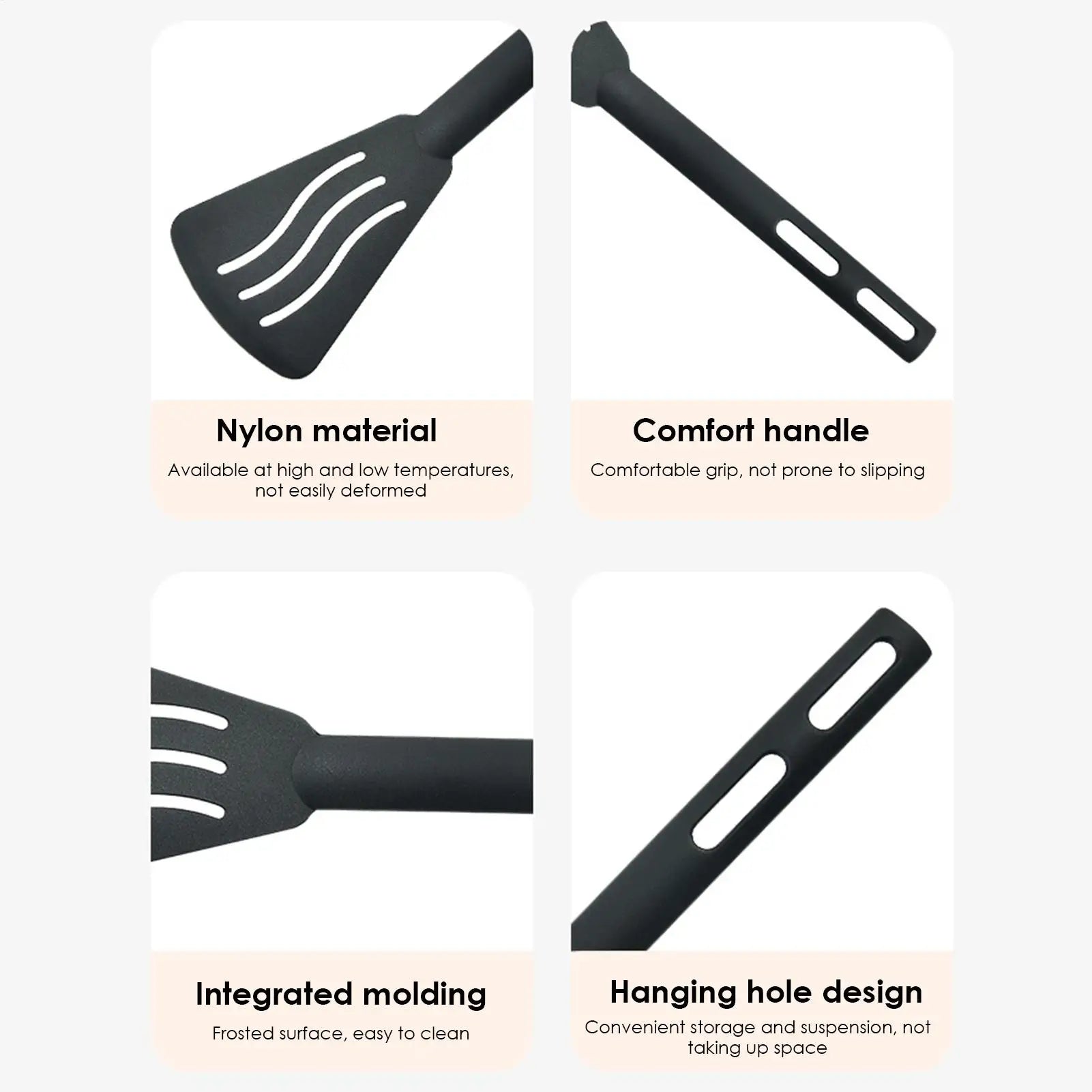 Kitchen Tool Set Nylon Cooking Tools Set Sturdy Cutlery Kit With Non-Stick Spatulas Comfortable Handle Cookware Accessories