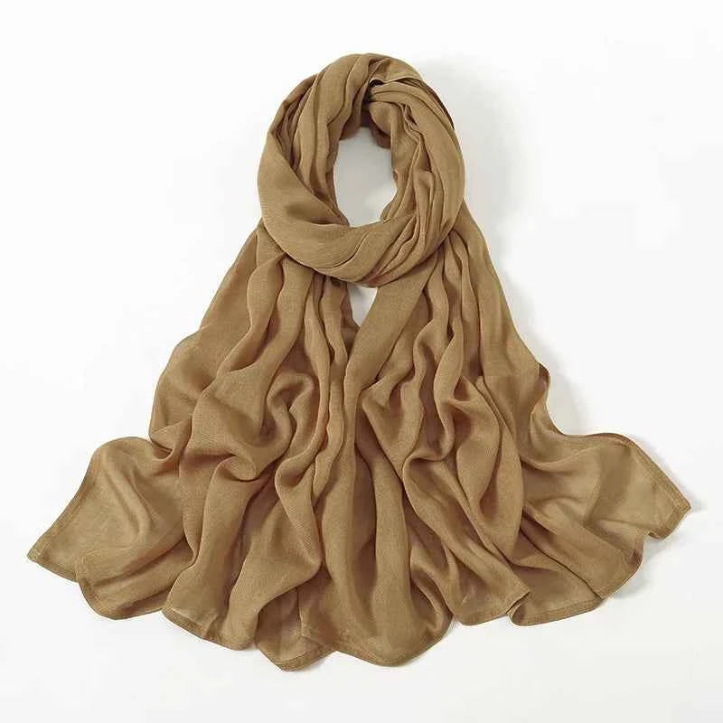 New Muslim Hijabs for Women Scarf Thin Plain Shawls Femme Musulman Soft Viscose Rayon Headscarf Islamic Turban Headband 190x85cm