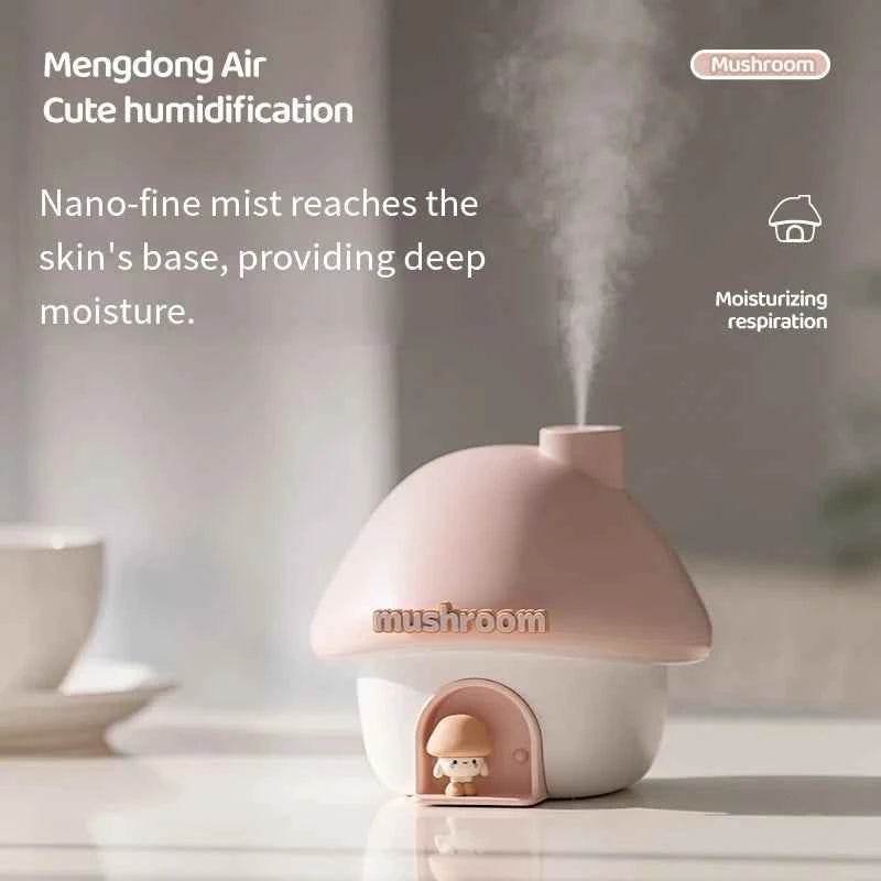 Cartoon Air Humidifier 300ml Mini Essential Oil Aroma Diffusers Colorful Lighting Cute Mushroom House Home Ultrasonic Humidifier