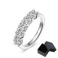 SG White Gold D Color 4mm Moissanite Ring For Women 925 Silver 1.5CT Stone Match Dia Wedding Band Bride S Sterling Sier