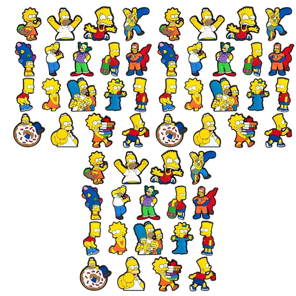 18/54pcs/set Shoe Charms PCV Cute Cartoon Shoe Accessorie Simpson For Women Men Funny Unisex Gifts