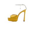 Colorful Chain Water Diamond Sandals Brand Walk Show Fish Mouth Evening Dress Elegant High Heels 2023 New Pendant Women's Shoes