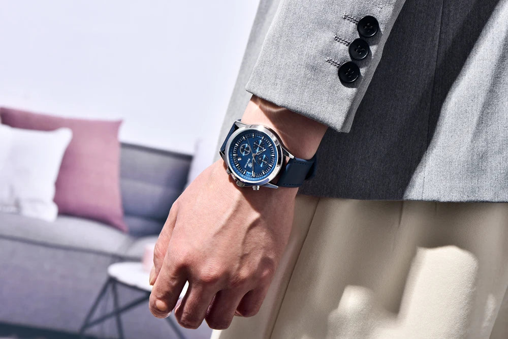 BENYAR Men's Watches Luxury Quartz Wristwatches Chronograph Watch Men Gifts Waterproof Stainless Steel Clock Reloj Hombre 2025