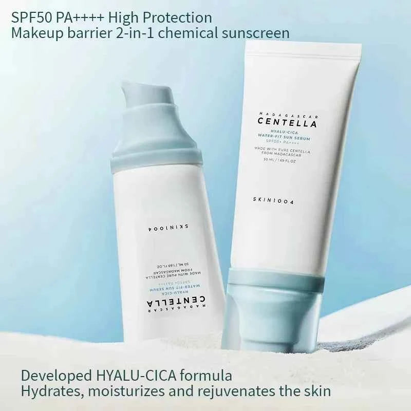 SKIN1004 Centella Hyalu-Cica Skincare Set – Face Moisture Cream 75ml + Sunscreen SPF50+ PA++++ 50ml, Deep Hydration & Sun Care