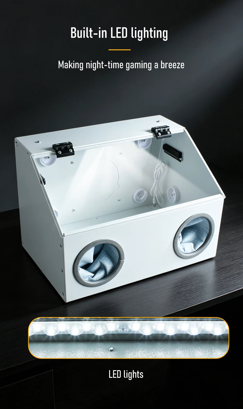 220V Grinding Dust Box Metal Structure Dust Box Ventilation Fan Dust Extraction Box for Craft Work Sanding Polishing