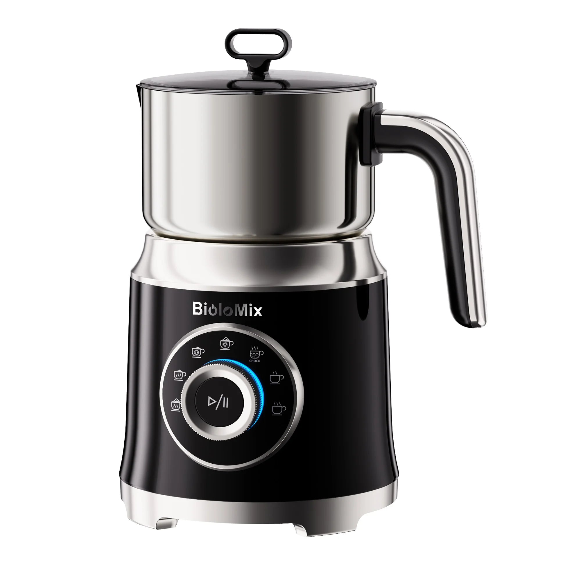 BioloMix 7-in-1 Steamer Detachab Electric Milk Frother Automatic Hot/Cold Foam Maker for Coffee, Hot Chocolate Dishwasher Safe