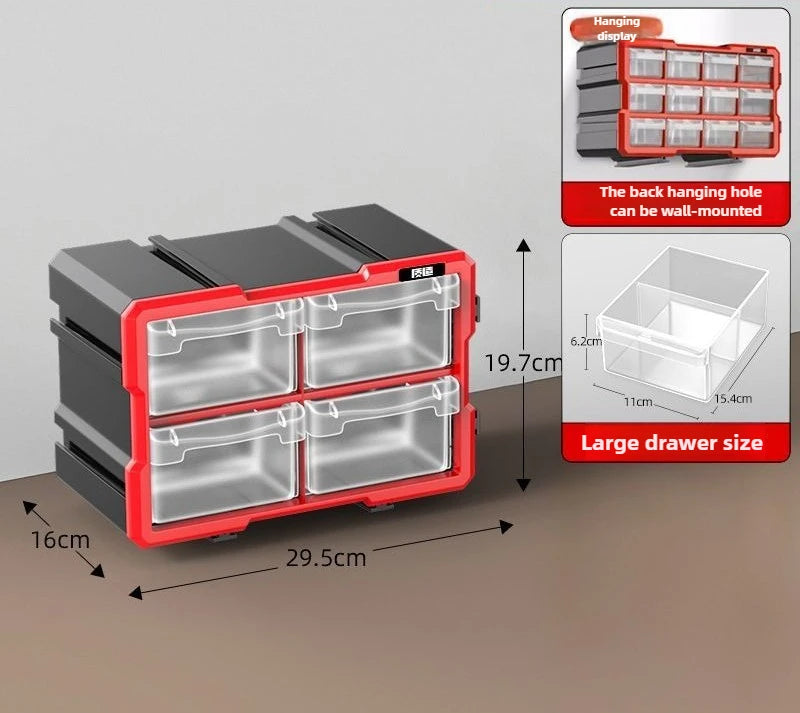 Hardware Toolbox Hanging Design Tool Parts Box Drawer-type Classification Storage Box Sturdy and Durable Tools Packaging