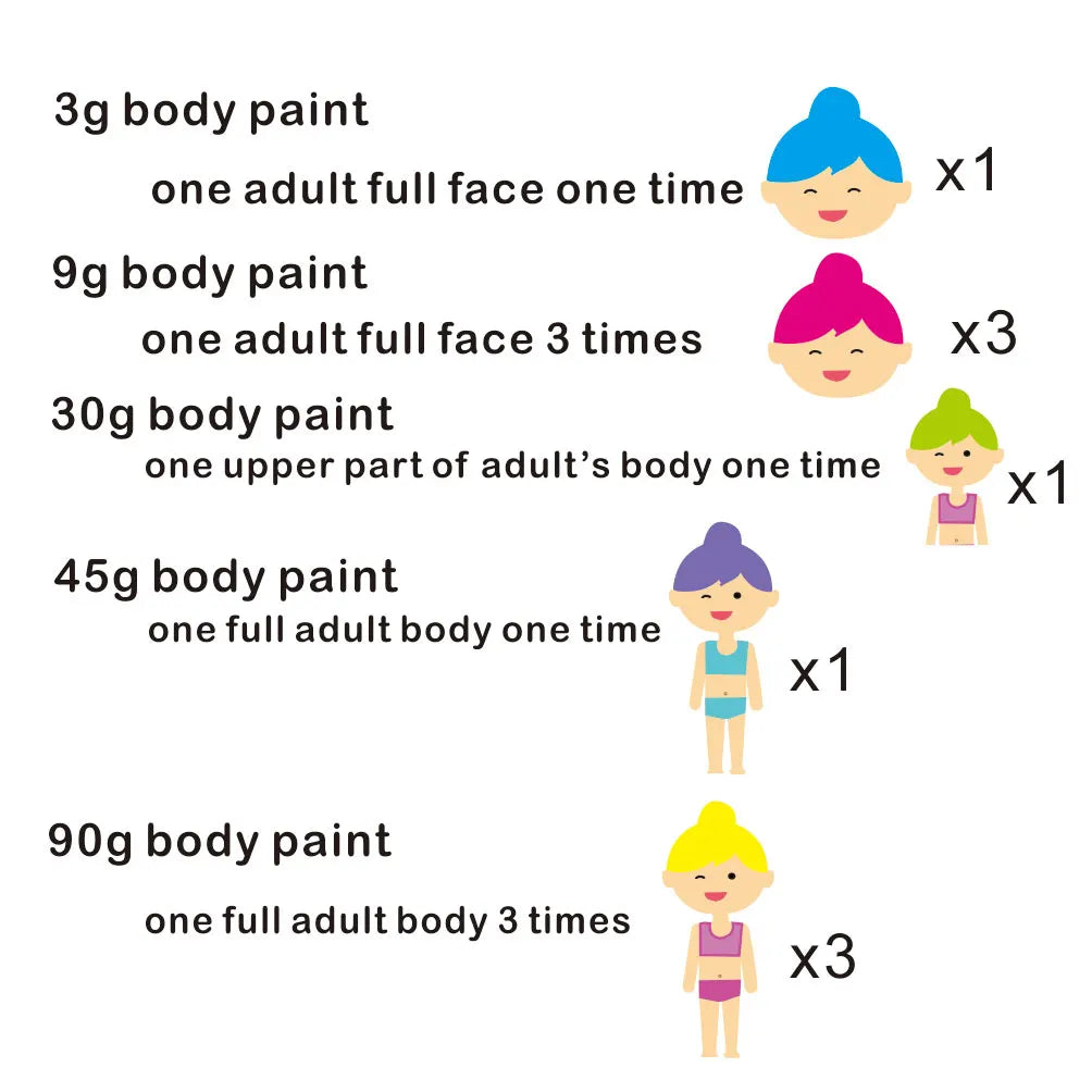 2025New 30g/pc Purple and Blue Water Based Face And Body Painting Non-toxic Professional Makeup Pigment For Halloween Costume