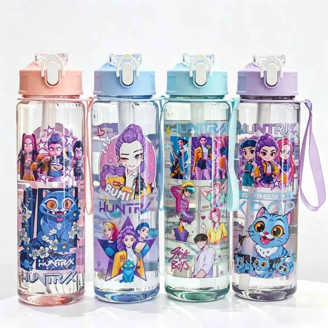 Water Bottles 750ml High-capacity Drinking Straw Cup Portable Girl Outdoor Bottles Office School Kid School Gym Sport