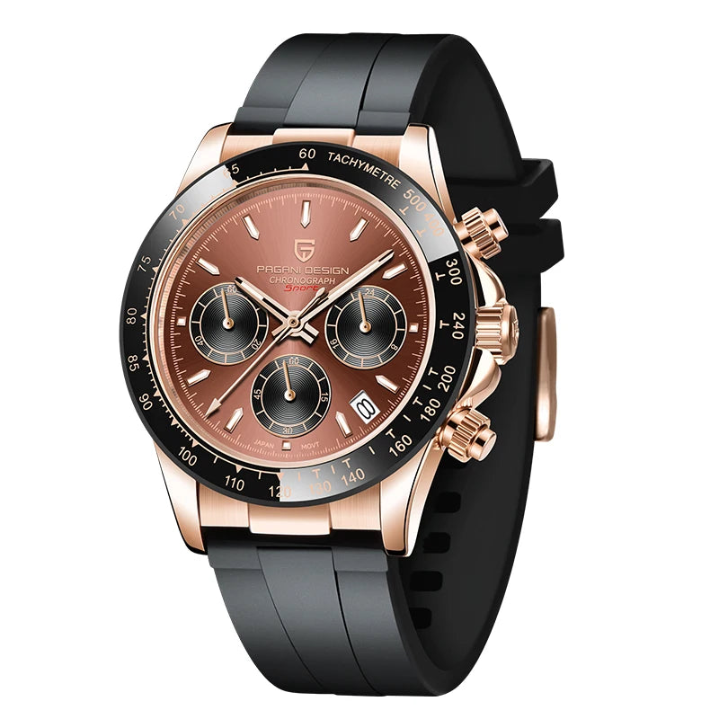 PAGANI DESIGN 2024 New PD-1644 Meteorite Dial Fashion Men Quartz Wristwatches 100M Sapphire Glass Chronograph relogio masculino