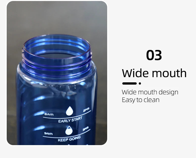 Fjbottle 2 Liter Water Bottle With Straw Large Portable Travel Bottles Sports Fitness Cup with Time Scale
