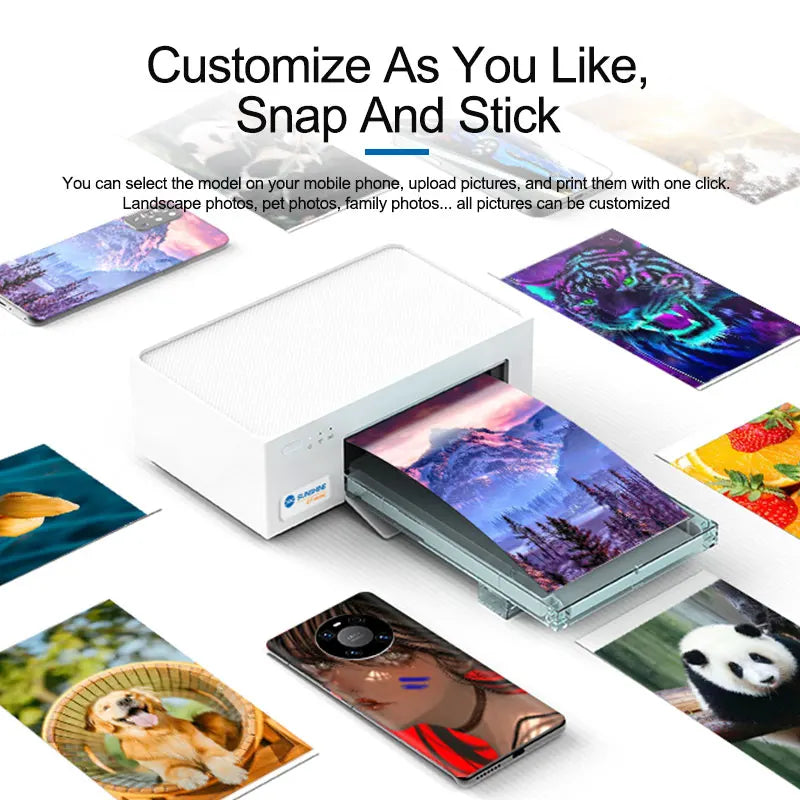 SUNSHINE C1 Mini Printer Connected to SS-890c/mini/pro/pro max 870C Y22 film cutter,customized mobile phone color film back film