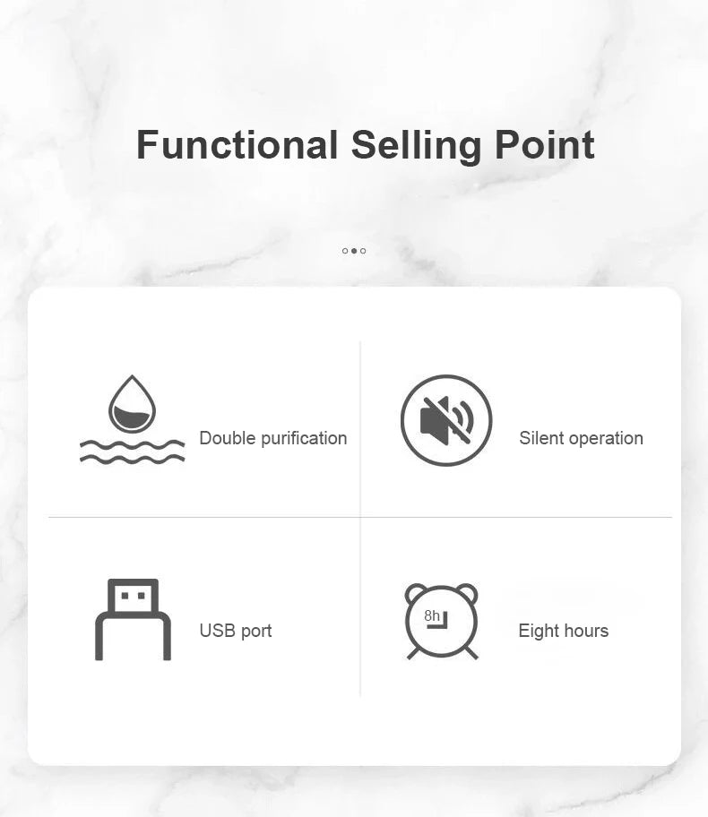 Humidifiers Ultrasound USB Mini Home Air Diffuser Car Purifier Aroma Anion Mist Maker With Romantic LED Lamp Portable Humidifier