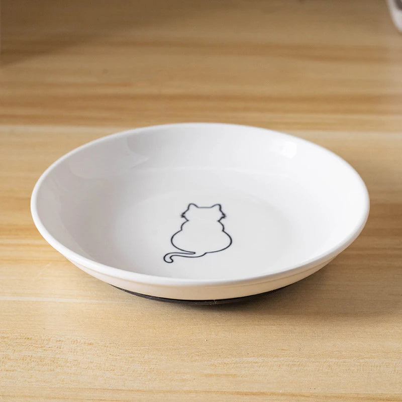 A1 Color Ceramic Cat Food Bowl with Non-Slip Base for Kittens