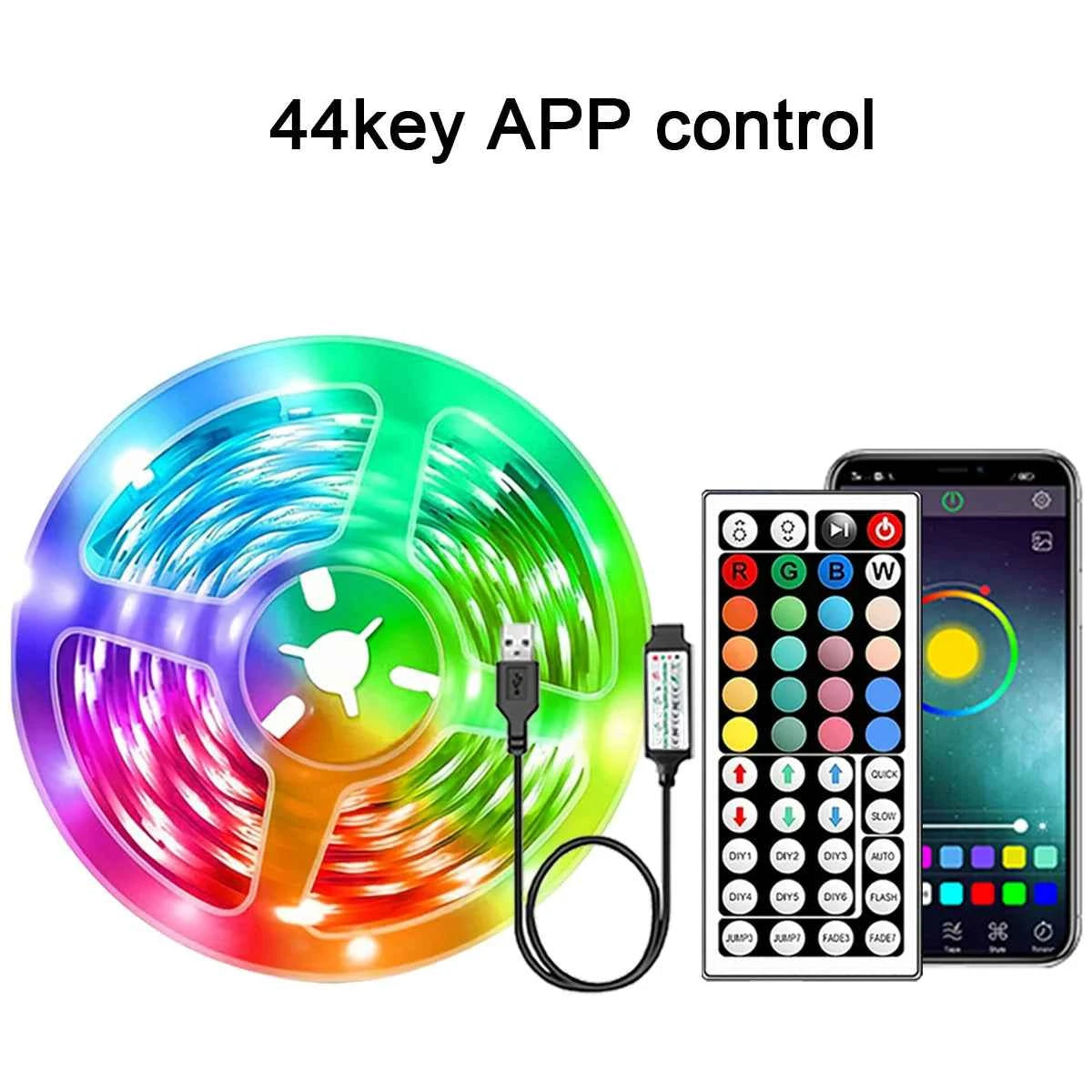 RGB Led Strip Lights 5m 10m 20m 30m Led Room Light with APP Control Flexible Ribbon Luces Led Tape for Room Bedroom Decoration