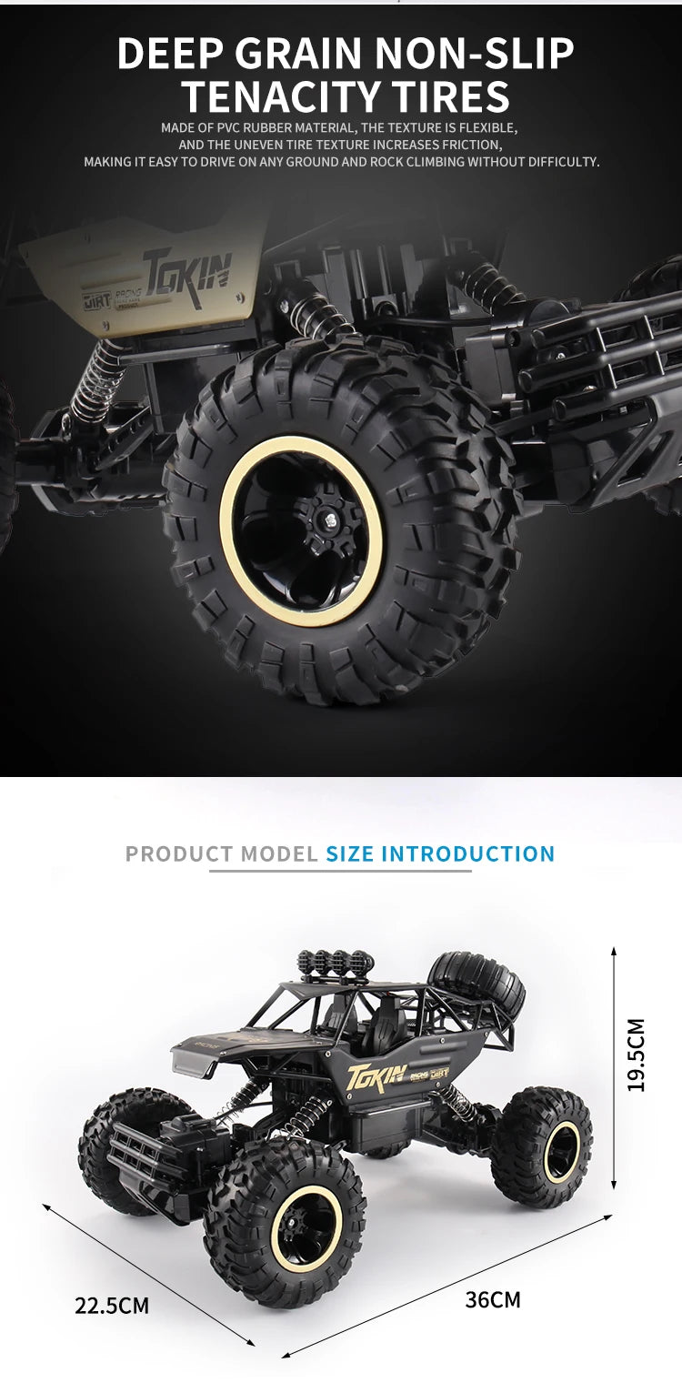 Oike RC Car Remote Control Climbing Vehicle Outdoor All Terrain 4X4 Off-road Trucks Rock Climber 4WD Buggy Racing Drift Cars Toy
