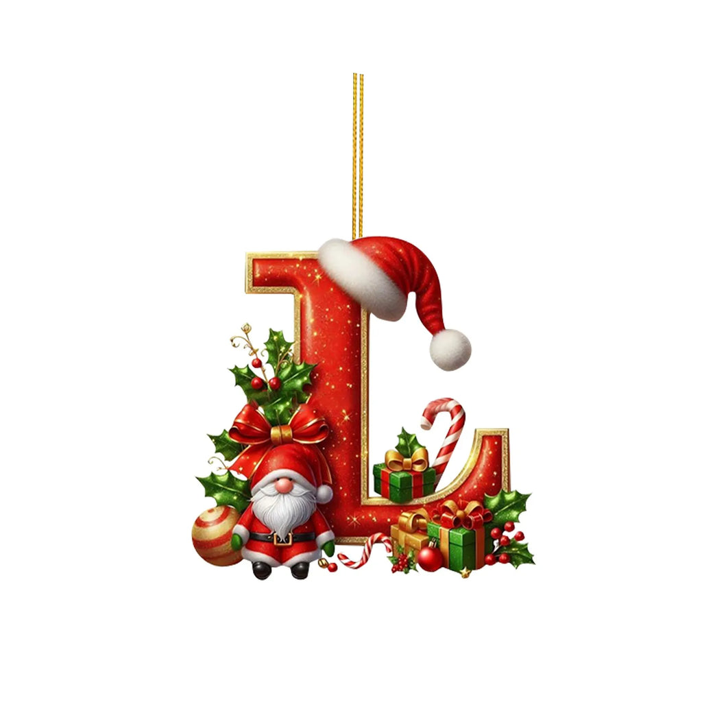 2D Home Decorations Ornaments 26 Letter Pendant For Christmas Tree Decor Christmas Ornaments Acrylic Flat Christmas Tree